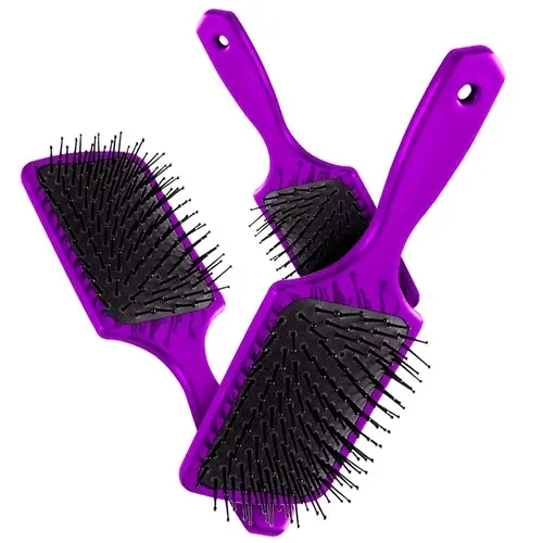 Escova De Cabelo Raquete Almofadada Lilás + brinde