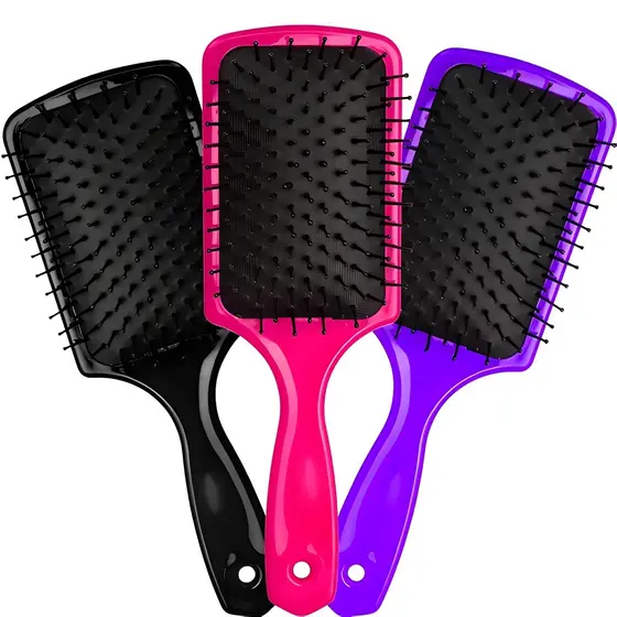 Escova Raquete Quadrada Para Pentear Cabelo  Almofadada - Premium