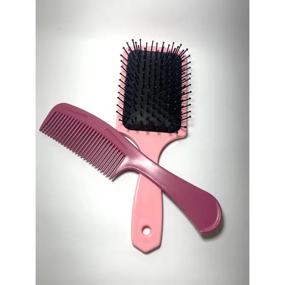 Escova De Cabelo Rosa Clara kit Pente