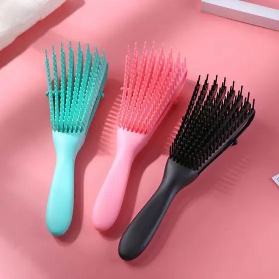 Escova Polvo Para Pentear Cabelo Cacheado - Cachos - Crespo Desembaraça Fácil COD 7500