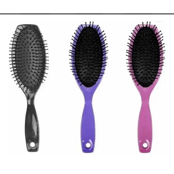 Kit 3  Escova oval Almofada 410 black Rosa Lilas