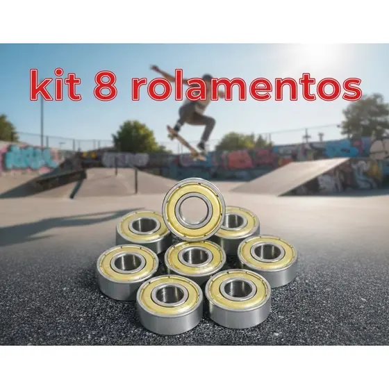 Kit 8 Rolamentos Abec 11 Skate Patins Longboard 608zz Metal Rolima
