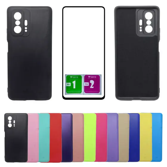 Capa Aveludada Para Xiaomi 11t Pro + Pelicula Vidro 3d Protetor De Tela Capinha Case