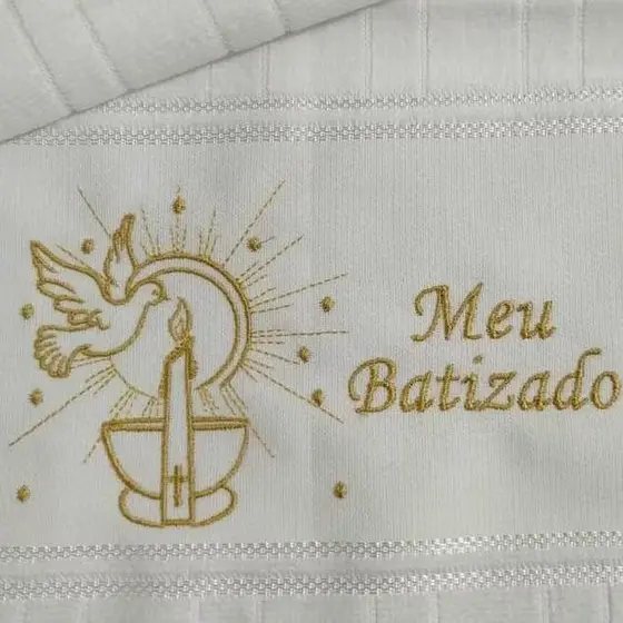 Toalha de batismo batizado apenas bordado sem personalização