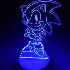 Abajur Luminária Sonic Led 3D de Mesa Ac0003 Presente dia das crianças Aniversário Natal Decoração diferente Menino bebê