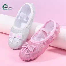 Sapatos Profissionais De Dança Com Sola Macia Glitter Pink Ballet Dance Shoes