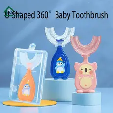 Escova De Dentes Infantil Em Formato De U/De Silicone De 2-12a Para Bebês