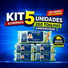 KIT 5 PACOTES DE LENÇOS UMEDECIDOS PARA ADULTOS PREVENT WIPES, HIGIENE INTIMA,  BANHO DE LEITO, GERIÁTRICO