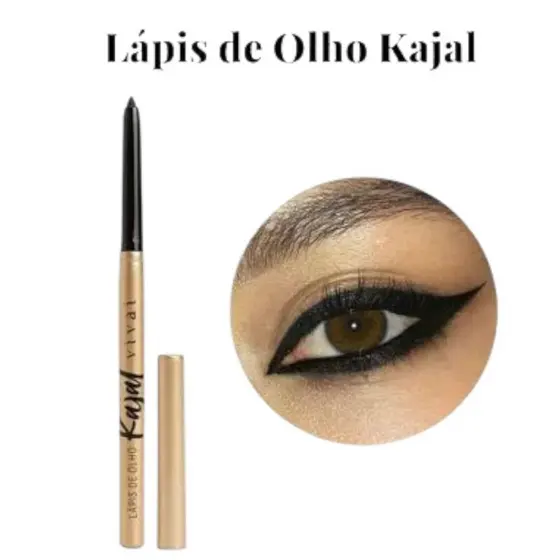 Lápis de olho retrátil resistente a água super preto Maquiagem feminina Vivai