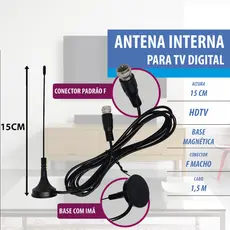 ANTENA DIGITAL INTERNA MINI VH F, UHF, DTV E HDTV
