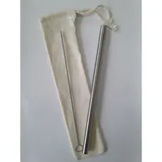 KIT 3 pçs com 1 canudo inox Milk Shake ecológico + 1 Bag + 1 Escova de limpeza