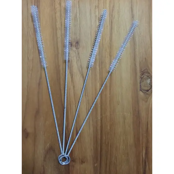 Kit 4 Escovas para limpeza canudo aço inox reutilizável sustentável