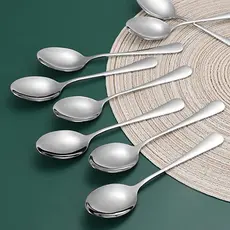 Kit C/6 Colher Talher Aço Inox Luxo Sobremesa Bar Restaurante Buffet Faqueiro