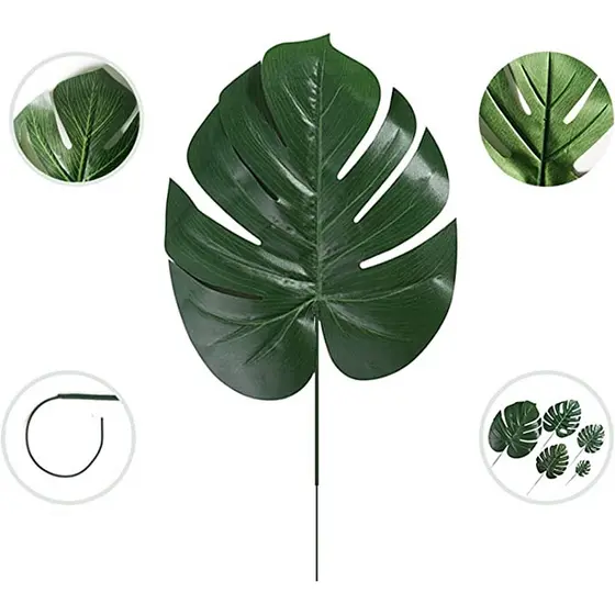 10 Peças Folha Artificial Verde Planta, Folhas Artificiais Para Decoração