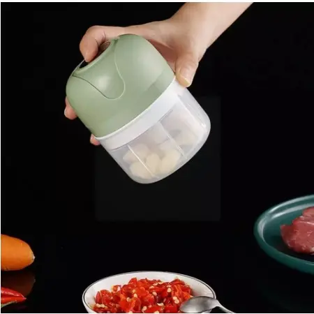 Mini Processador Triturador Sem Fio Elétrico  De Alimentos Para Legumes Alho Gengibre Branco Promoções