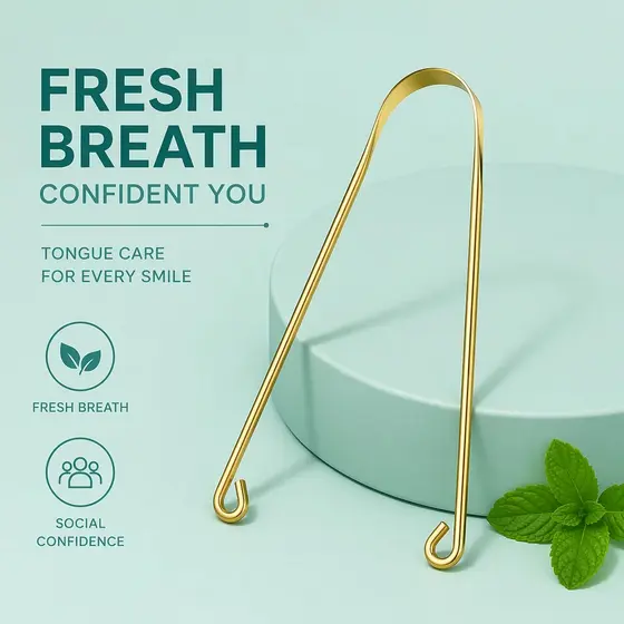 4 Raspador Língua 100% Cobre Puro Higienizador Para Raspagem Lingual Higiene Saúde Bucal