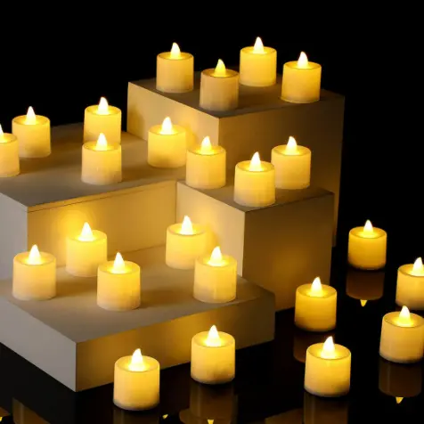5 UnidadesVela Led Eletrônica Amarela Linda Decorativa Com s/Festa/Casamento/Decoração