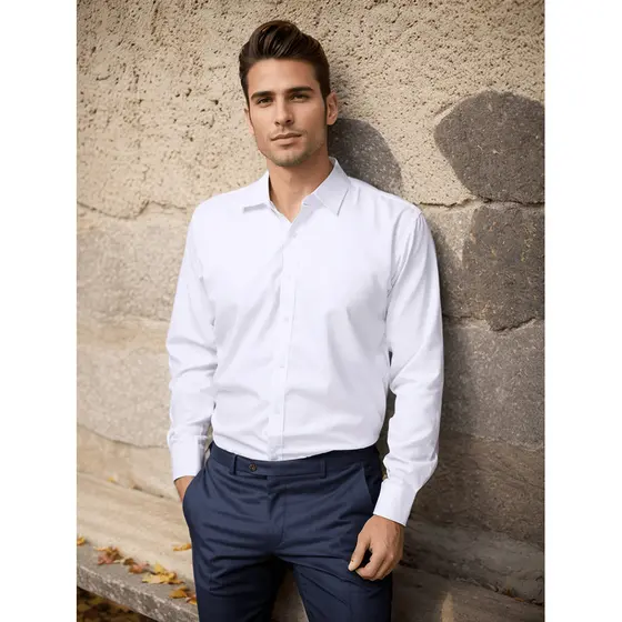 Camisa Social Masculina Manga Longa Spandex
