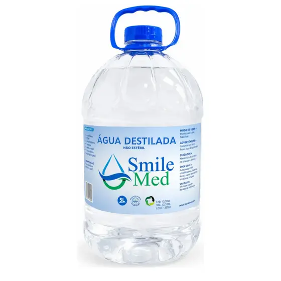 Água Destilada 5L para CPAP, Vaporizador e Autoclave Smile Med