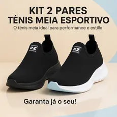 Kit 2 Tênis Masculino - O Tênis Meia Ideal para Performance e Estilo 34 ao 44 - Garanta já o Seu!