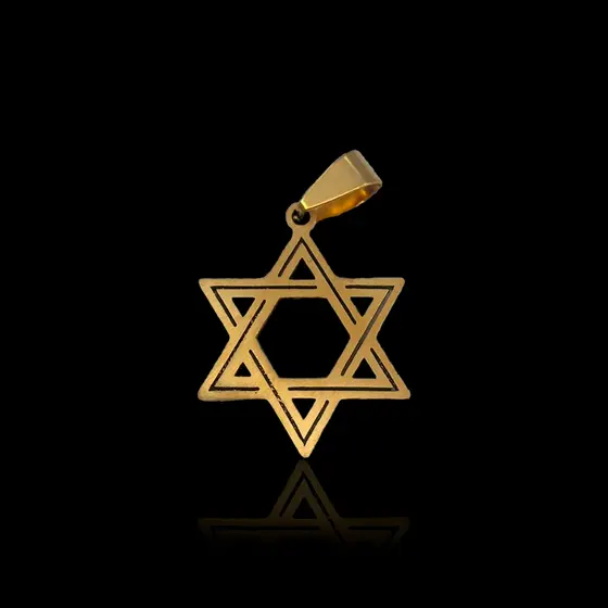 Pingente Banhado Ouro18k Pingente Estrela de Davi - Pingente Tudo Posso - Pingente Crus Palito - Pingente Verssacis