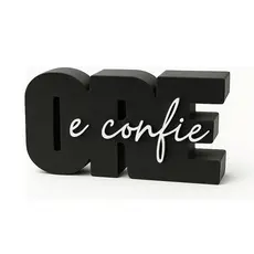 Letreiro Decorativo “Ore e Confie” – Decoração Cristã, Placa de Fé para Parede, Escritório e Casa