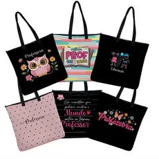 Bolsa Tiracolo em Neoprene Alça de Ombro Professora Corações