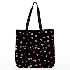 Bolsa Tiracolo em Neoprene Alça de Ombro Professora Corações