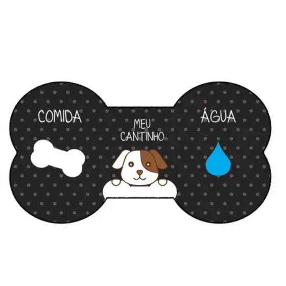 Tapete Pet Ossinho Cachorro Jogo Americano Água Comida Bebedouro Comedouro