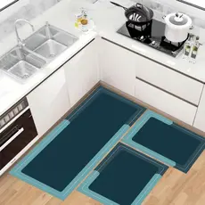Kit Tapete Passadeira de Cozinha Antiderrapante Absorvente 3 peças