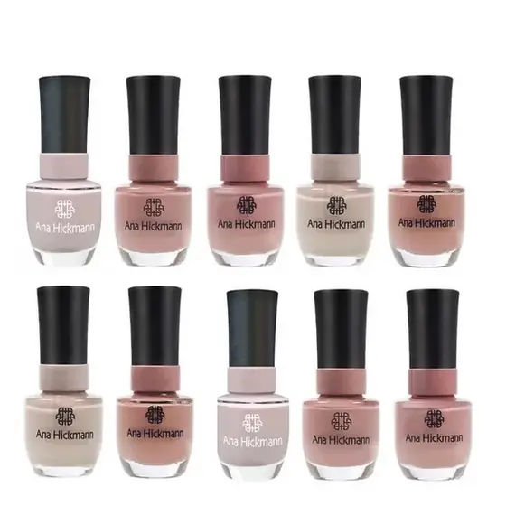 Kit 10 Esmaltes Ana Hickmann Beauty - 10 Cores Nude Elegantes