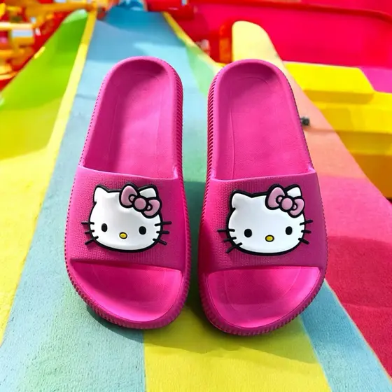 Chinelo Sandália Nuvem Slide Hello Adulto Infantil Kitty Leve Confortável Promoção
