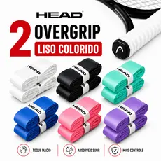 Kit 2Un Overgrips HEAD Liso Cores a Escolher - Grip Para Raquete Tennis, Beach Tênis, Padel
