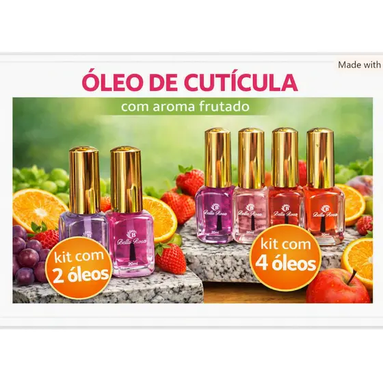 Kit com 2 ou 4 Óleos para hidratante para cuticulas com Aroma