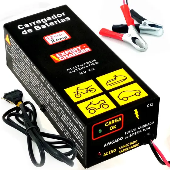 Carregador Inteligente para Baterias 12 Volts - Para Motos e Jetski