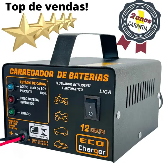 Carregador de baterias 12V Expert Charger P5 com flutuador - Carregamento seguro e eficiente da sua bateria.