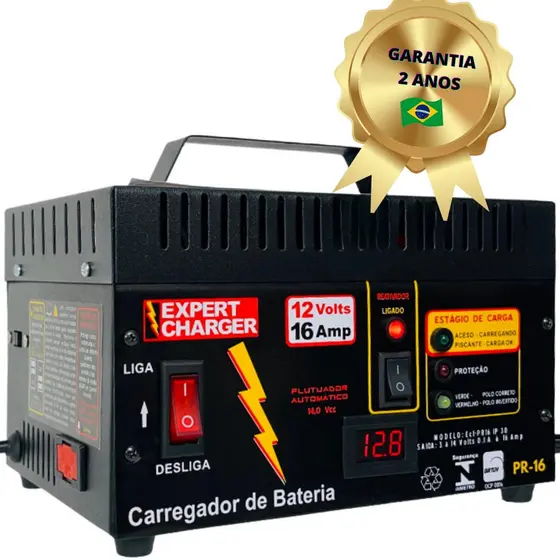 Carregador Baterias Automotivo 12v Até 200 Amperes + Voltímetro - Ótimo Acessório para Carro