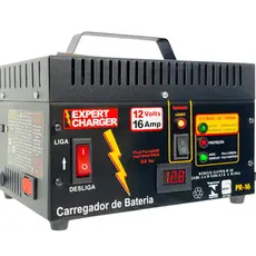 Carregador Bateria 12 Volts Carro/moto/barco/caminhão Pr16 - Com REATIVADOR + Voltímetro