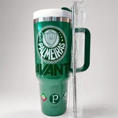 Copo Térmico com Tampa do Palmeiras 1200ml, Garrafa de Inox premium, parede dupla e alta capacidade