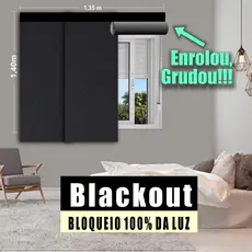 Cortina Persiana Blackout Adesiva - kit com 3 módulos- corta luz 100%
