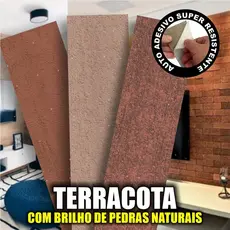 Kit 29 placas 3d Tijolinho Autocolante de Pedra natural Flexível