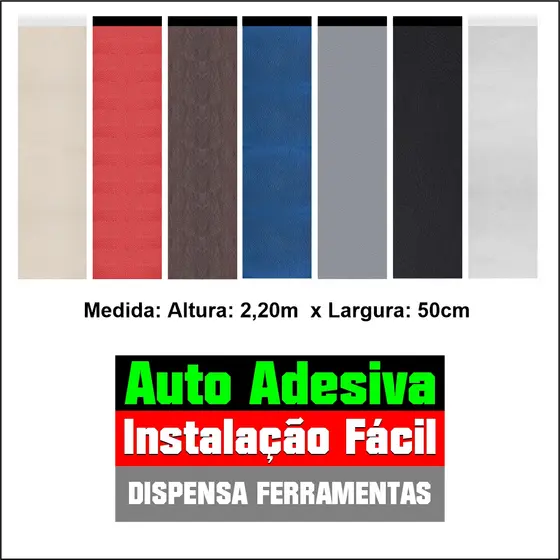 Cortina Adesiva para Portas Sacadas e Varanda Gourmet - Persiana 0,46m x 2,20m Fácil Instalação