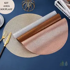 Kit Jogo Americano 4 ou 6 unidades Souplast Redondo para Mesa de Jantar