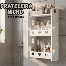 Nicho com Prateleiras para Decoração e Otimização Banheiro Quarto Cozinha