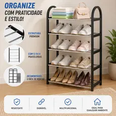 Sapateira Hall de Entrada 4/5 Andares Organizador de Sapatos Tenis 8 a 10 Pares Desmontavel