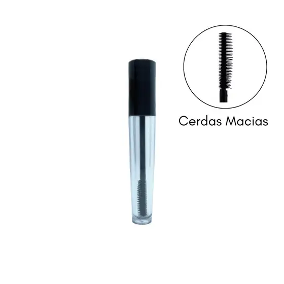 Frasco Rímel Vazio 4ml Preto ou Cristal Premium Cerdas Macias De Silicone