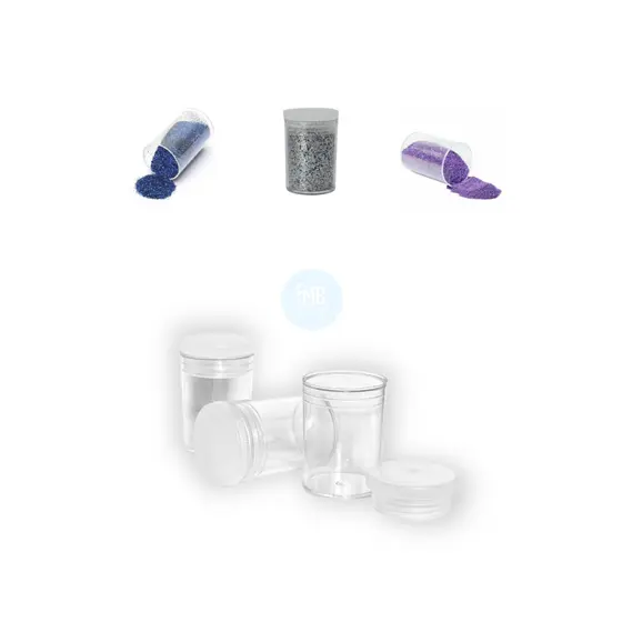 Pote De Glitter 7ml Plastico Transparente Com Tampa Unhas Artesanato 25und