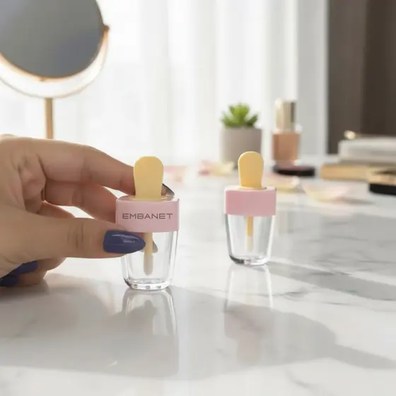 Picolé Brilho Labial Lip Oil Amostra Refil Frasco Vazio 10un Uso Profissional Salão de Beleza