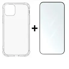 Capa TPU com Vidro Temperado 3D Proteção Tela iPhone X XS 11 12 13 14 15 16 17 Pro Max