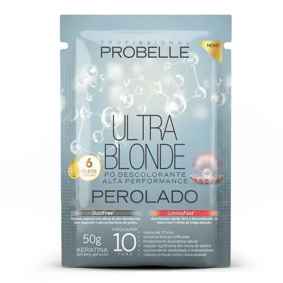 Kit 6 Sachês pó descolorante Perolado 50G.Probelle